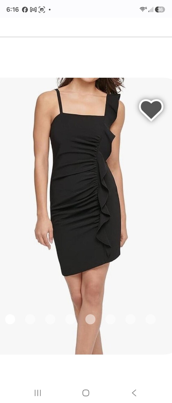 GUESS Black Ruffle Mini Dress Size 4 NWT
